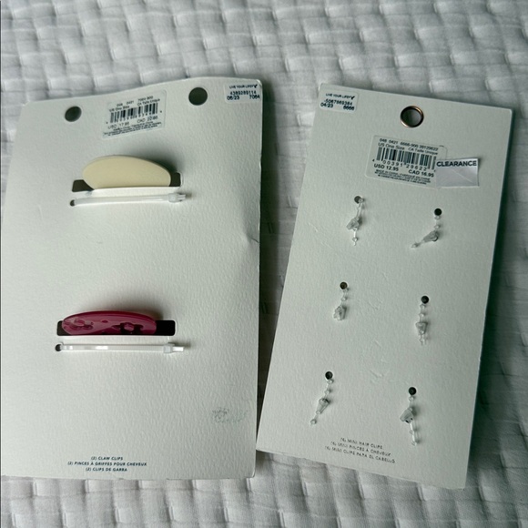 American Eagle Outfitters Pink and Cream Hair Clip Collection new with tag - Picture 2 of 4